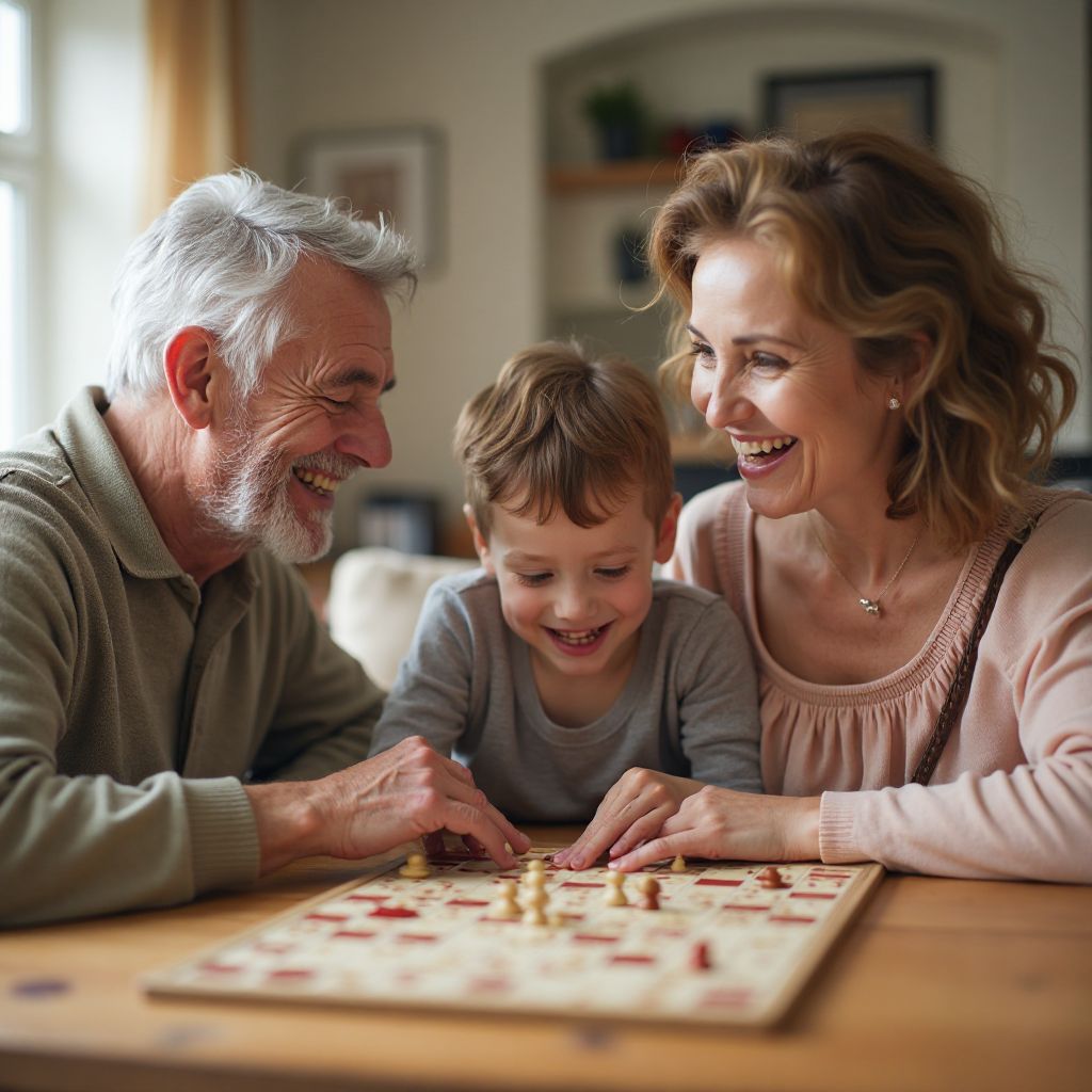 Grandparents playing with grandchildren